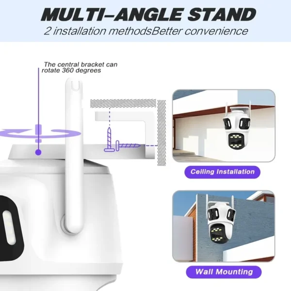 1pc 8MP 3CPU Wireless Security Camera - Image 3