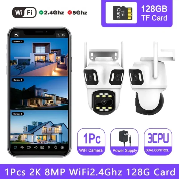 1pc 8MP 3CPU Wireless Security Camera - Image 5