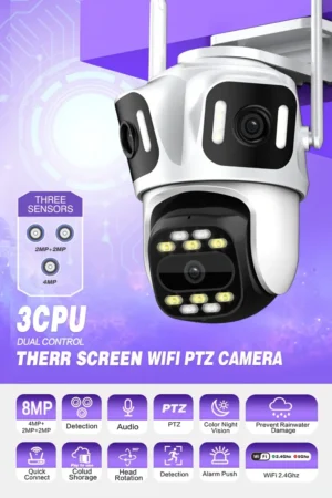 1pc 8MP 3CPU Wireless Security Camera
